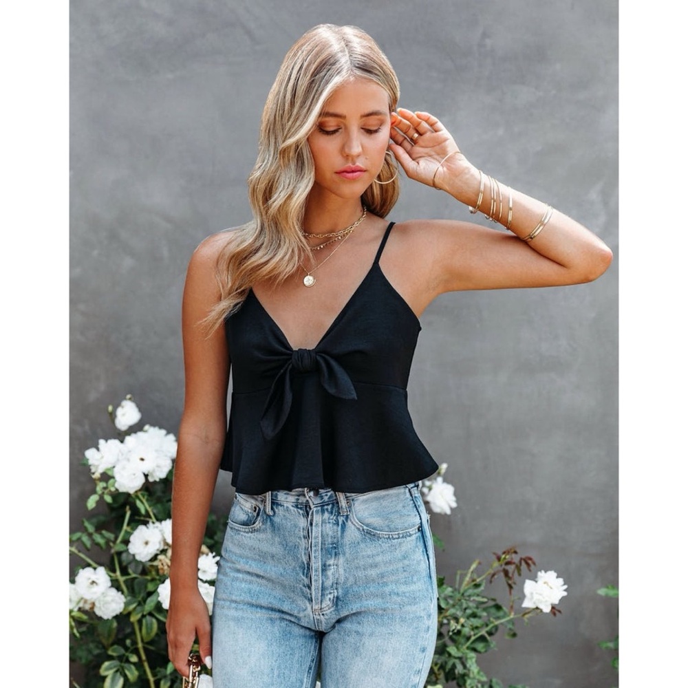 Vici Gratitude Satin Crop Babydoll Tank